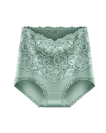 Women's High-waisted Tummy-controlling Lace Cotton Comfortable Breathable Panties
