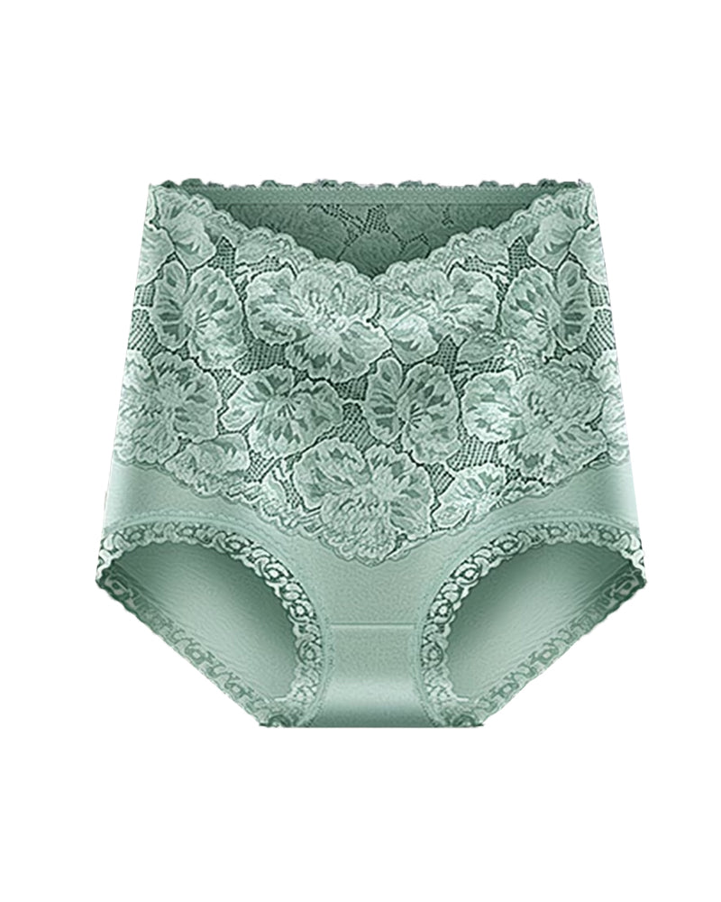 Women's High-waisted Tummy-controlling Lace Cotton Comfortable Breathable Panties