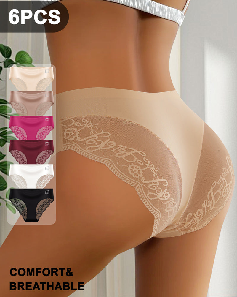 Patchwork Lace Sexy Seamless Elastic Panties Main image