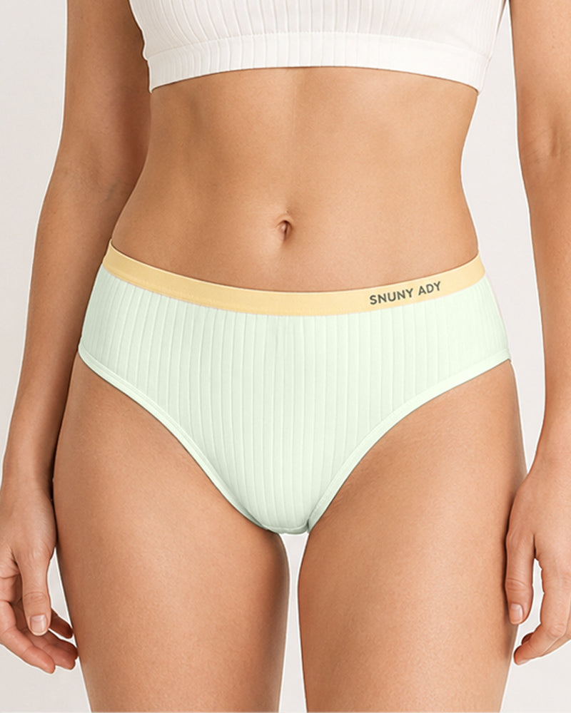 Multi-pack Pure Cotton Colorblock Ribbed Seamless Briefs Main image