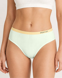Multi-pack Pure Cotton Colorblock Ribbed Seamless Briefs