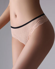 Sexy Polka Dot Lace Cutout See-through Thong
