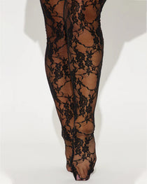Sexy Lace Mesh Strapless Jumpsuit Dress
