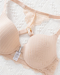 Women's Sexy Front-Closure Lace Push-Up Comfort Bra
