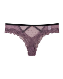 Sexy Polka Dot Lace Cutout See-through Thong