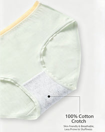 Multi-pack Pure Cotton Colorblock Ribbed Seamless Briefs