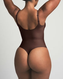 Deep V-neck Seamless Elastic Tummy Control Shaping Adjustable Straps Bodysuit
