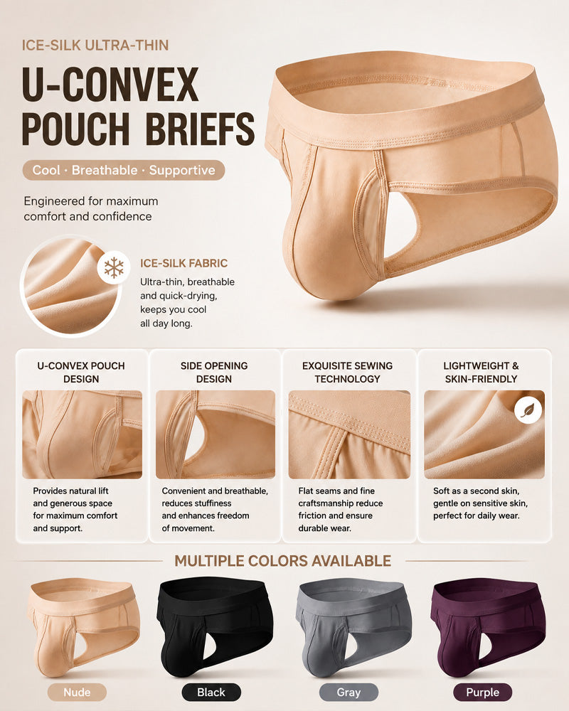 Multi-Pack Men's Ice Silk Breathable Side Open No-Removal Briefs
