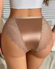 Women's High-waisted Floral Lace Breathable Comfortable Panties