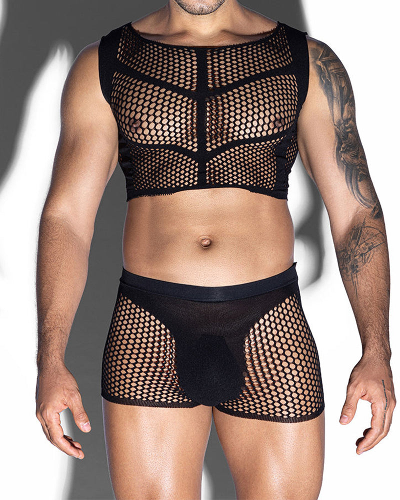 Men's Sexy Tight-Fitting Hollowed-Out Mesh See-Through Fishnet Lingerie Main image