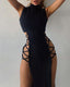 Sexy High-slit Sleeveless Cutout Crossover Dress