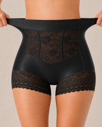 Three-Pack High Waist Tummy Control Lace Trim Briefs