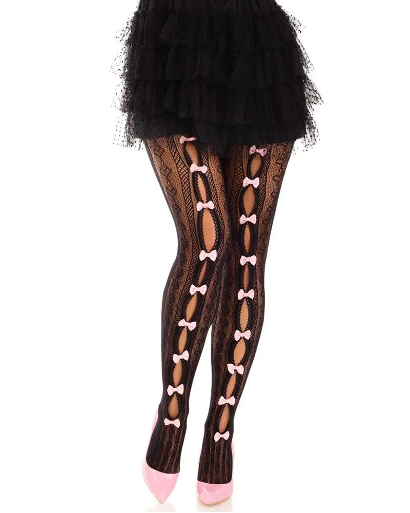 Sexy see-through mini bow-decorated openwork pantyhose Secondary image