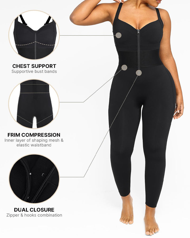 Elastic Waistband Tummy Control Hip Lift and Shaping Long Pants Jumpsuit Secondary image