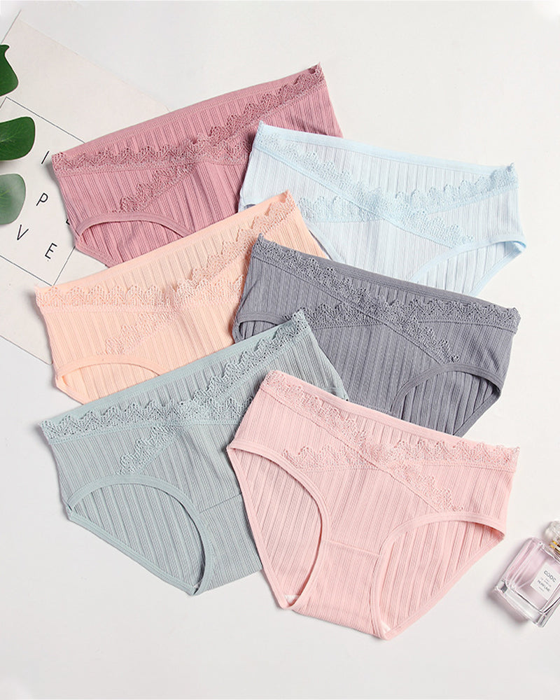 Lace-trimmed Pure Cotton Breathable Comfort Stretch Briefs Main image