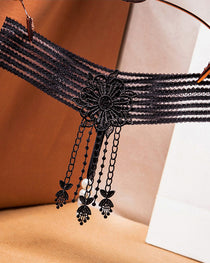 Sexy Tassel Open Crotch Pearl Massage Thong