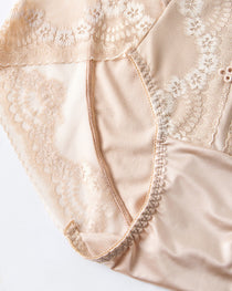 Plus Size Lace Sheer Mesh Seamless High-waisted Panties